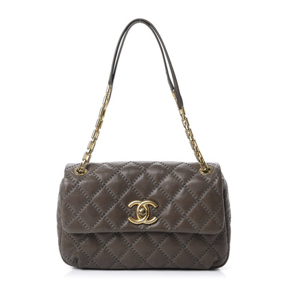 Chanel Calfskin Quilted Retro Chain Flap Dark Grey 1 of 11