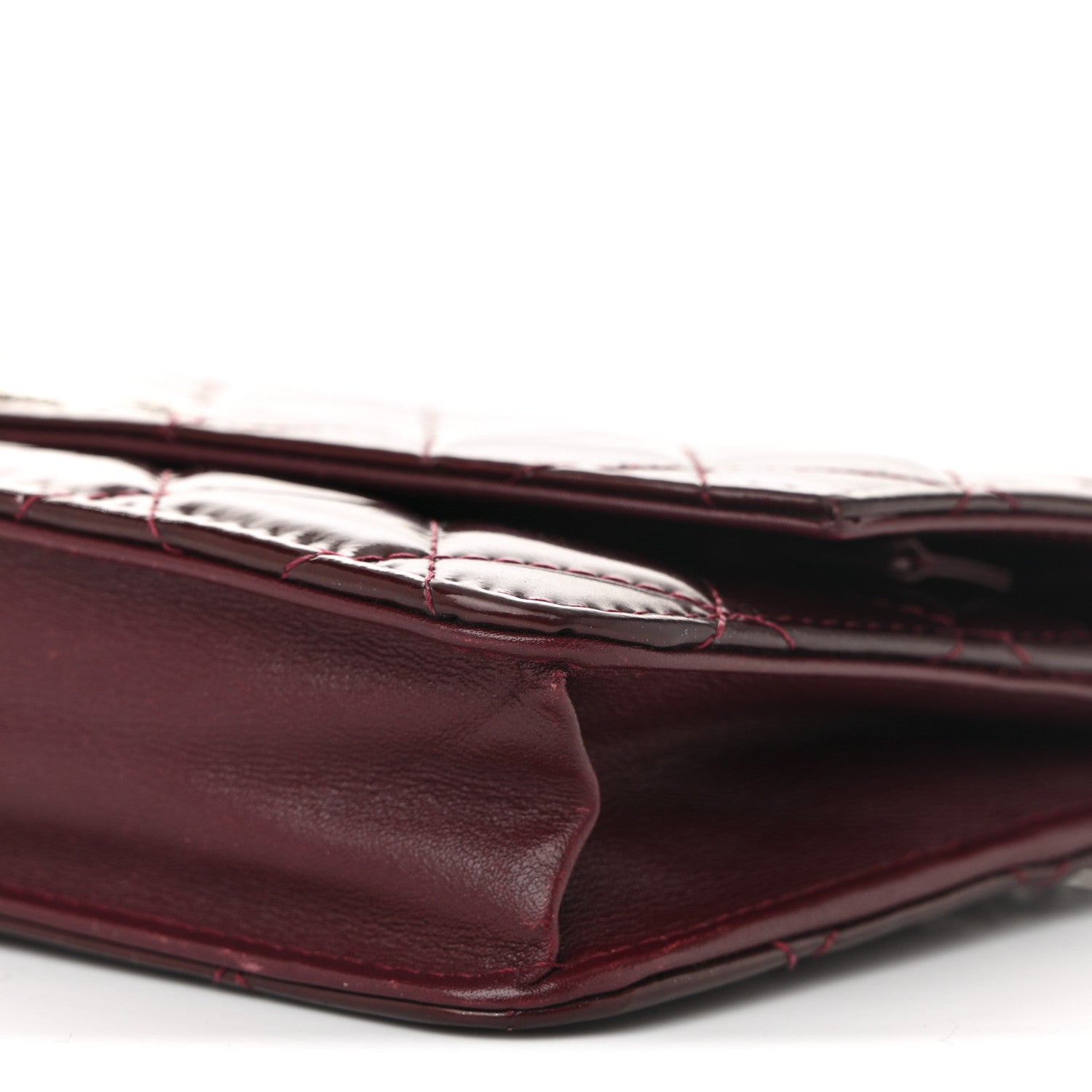 Chanel Patent Quilted Brilliant Wallet On Chain WOC Red 21 of 25