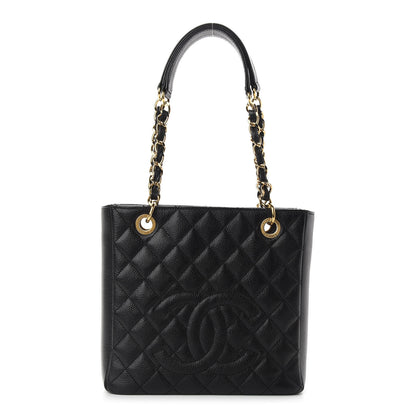 Chanel Caviar Quilted Petit Shopping Tote PST Black 1 of 9