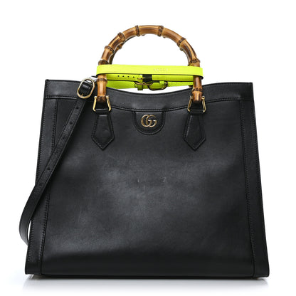 Gucci Calfskin Medium Diana Tote Bag Black Yellow Fluo 1 of 12