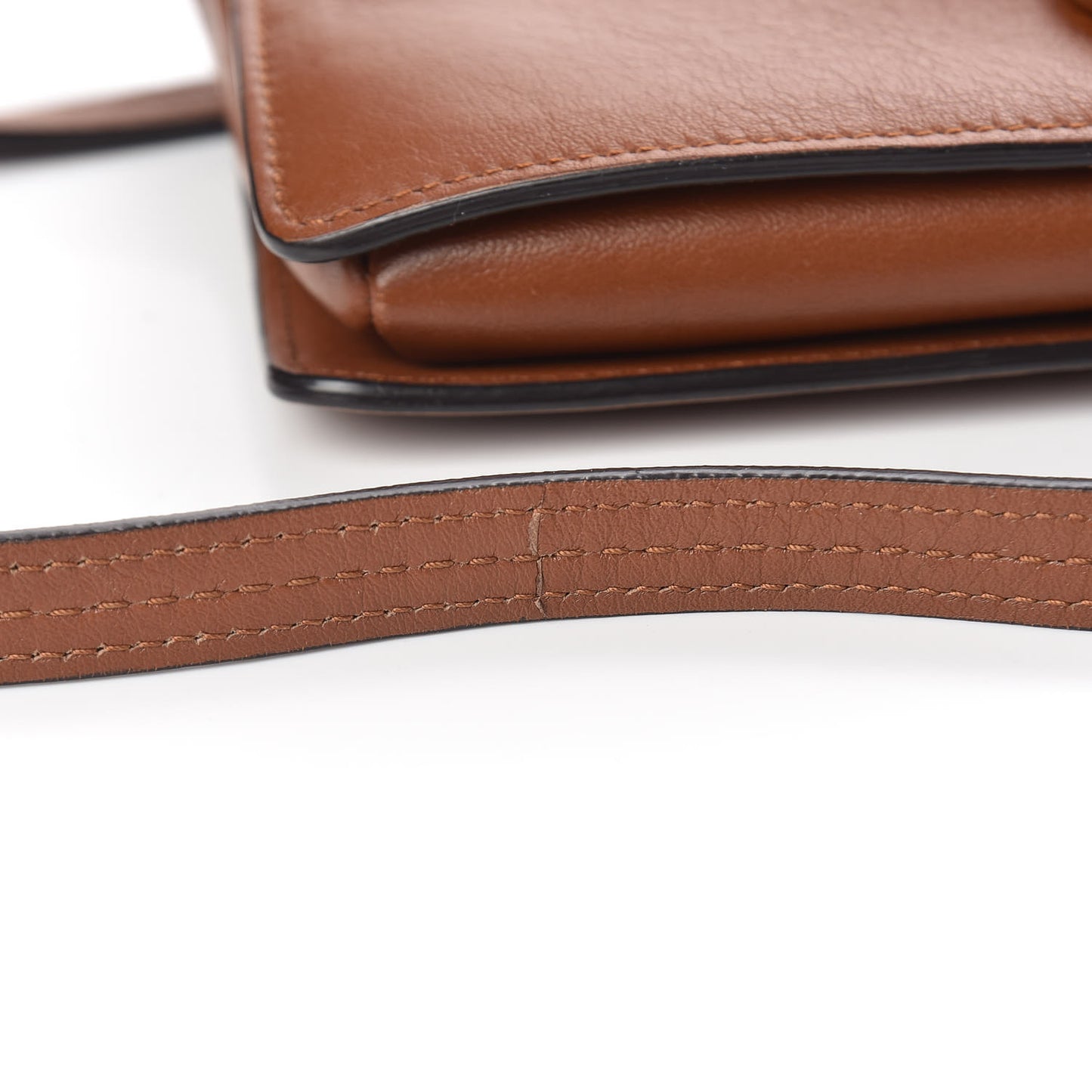 Suede Calfskin Small Faye Shoulder Bag Tobacco