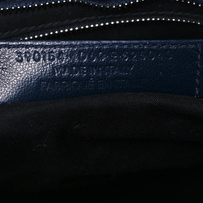 Balenciaga Chevre Silver Metallic Edge Hardware City Bleu Nuit Dark Sea 7 of 12