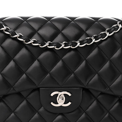 Chanel Lambskin Quilted Jumbo Double Flap Black 8 of 14