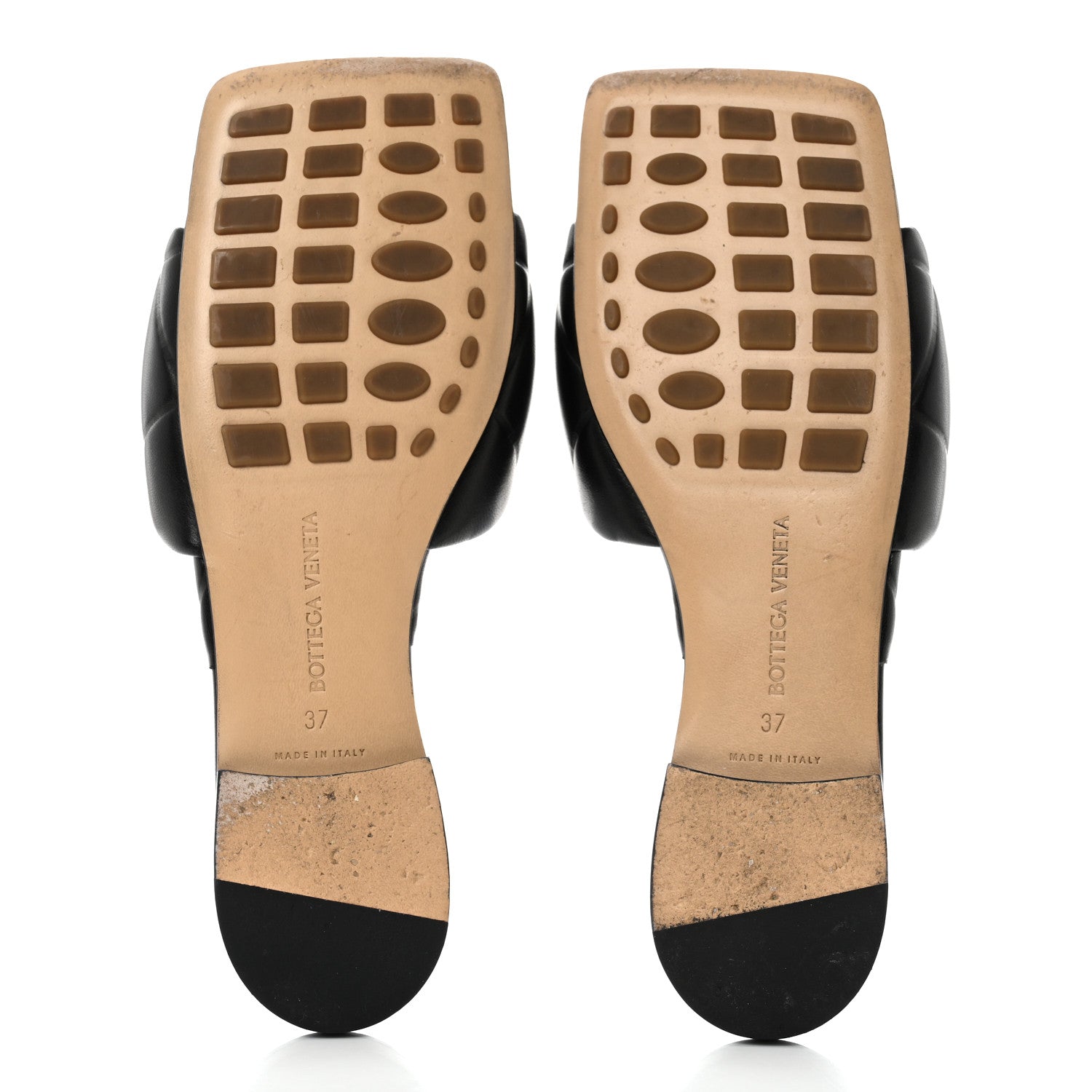 Bottega Veneta Nappa Quilted Rubber Lido Flat Sandals 37 Black 5 of 8