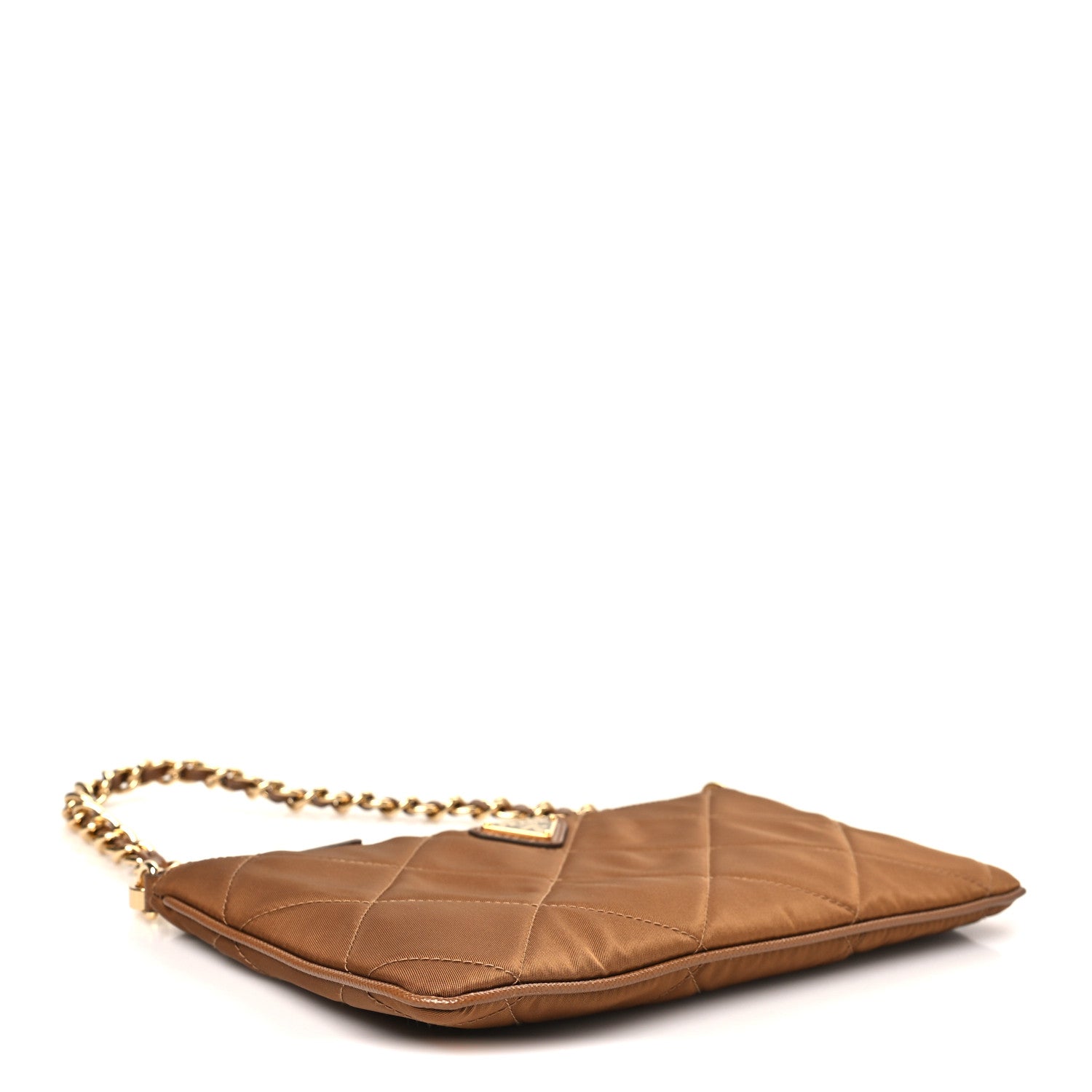Prada Re-Nylon Tessuto Impuntu Quilted Re-Edition 1995 Chaine Pouch Brandy 4 of 10