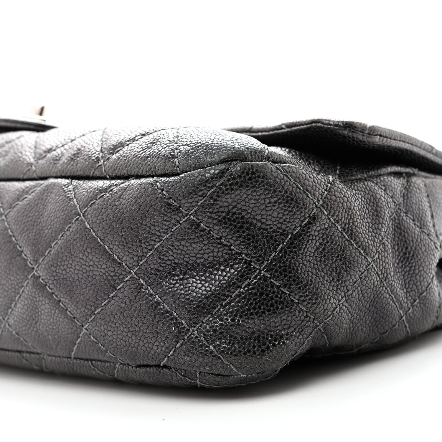 Chanel Iridescent Caviar Quilted Jumbo Easy Flap Silver 9 of 14