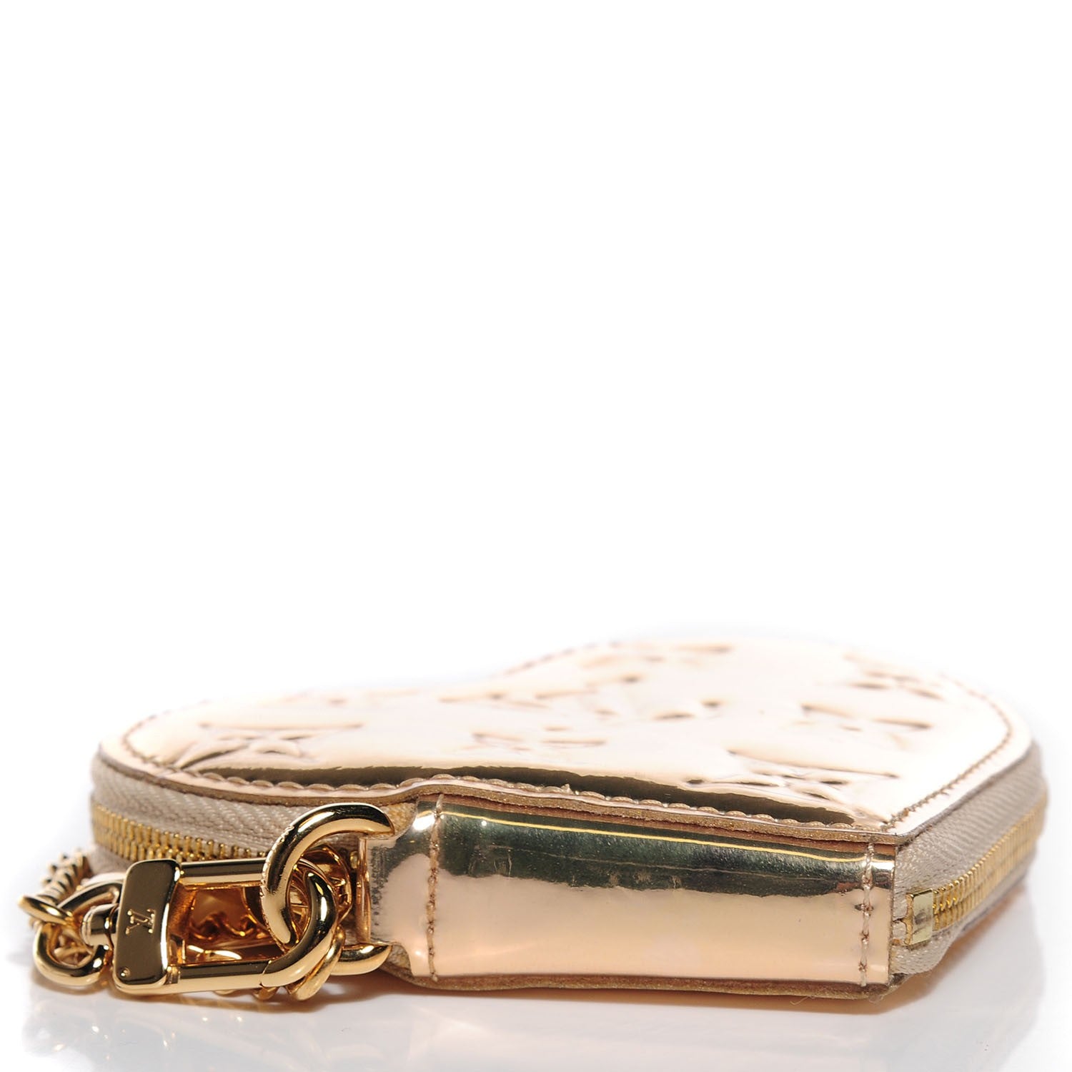 Louis Vuitton Monogram Miroir Heart Coin Purse Gold 4 of 9