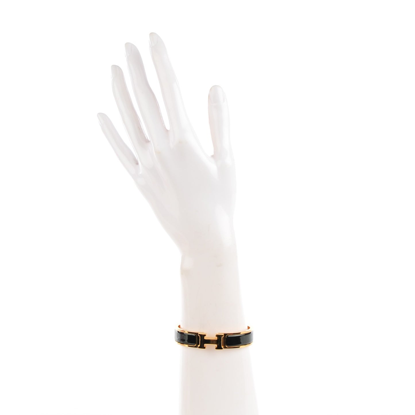 Enamel Narrow Clic Clac H Bracelet PM Black