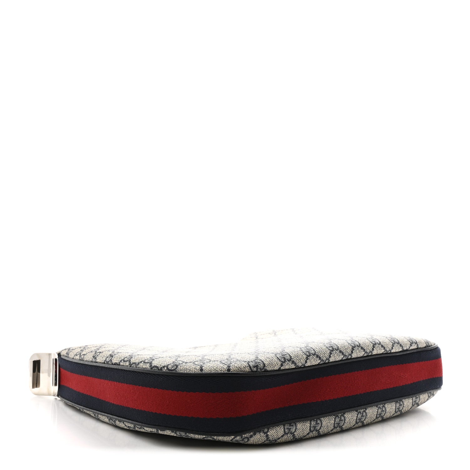 Gucci GG Supreme Monogram Textured Calfskin Web Large Attache Shoulder Bag Beige Blue 4 of 10