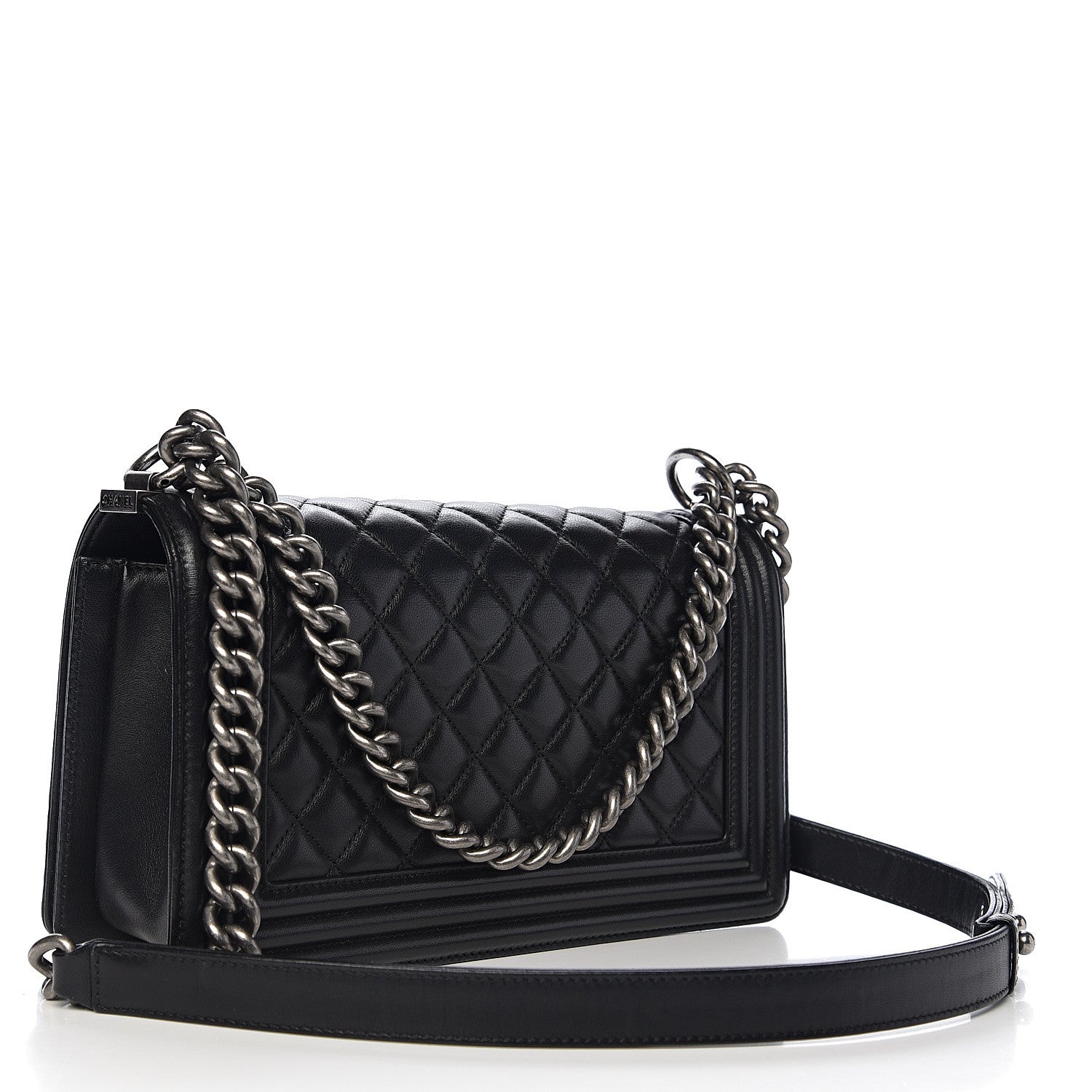 Chanel Lambskin Quilted Medium Boy Flap Black 2 of 12
