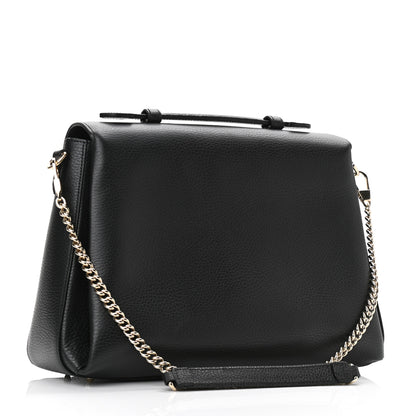 Gucci Dollar Calfskin Medium Interlocking G Top Handle Shoulder Bag Black 3 of 10