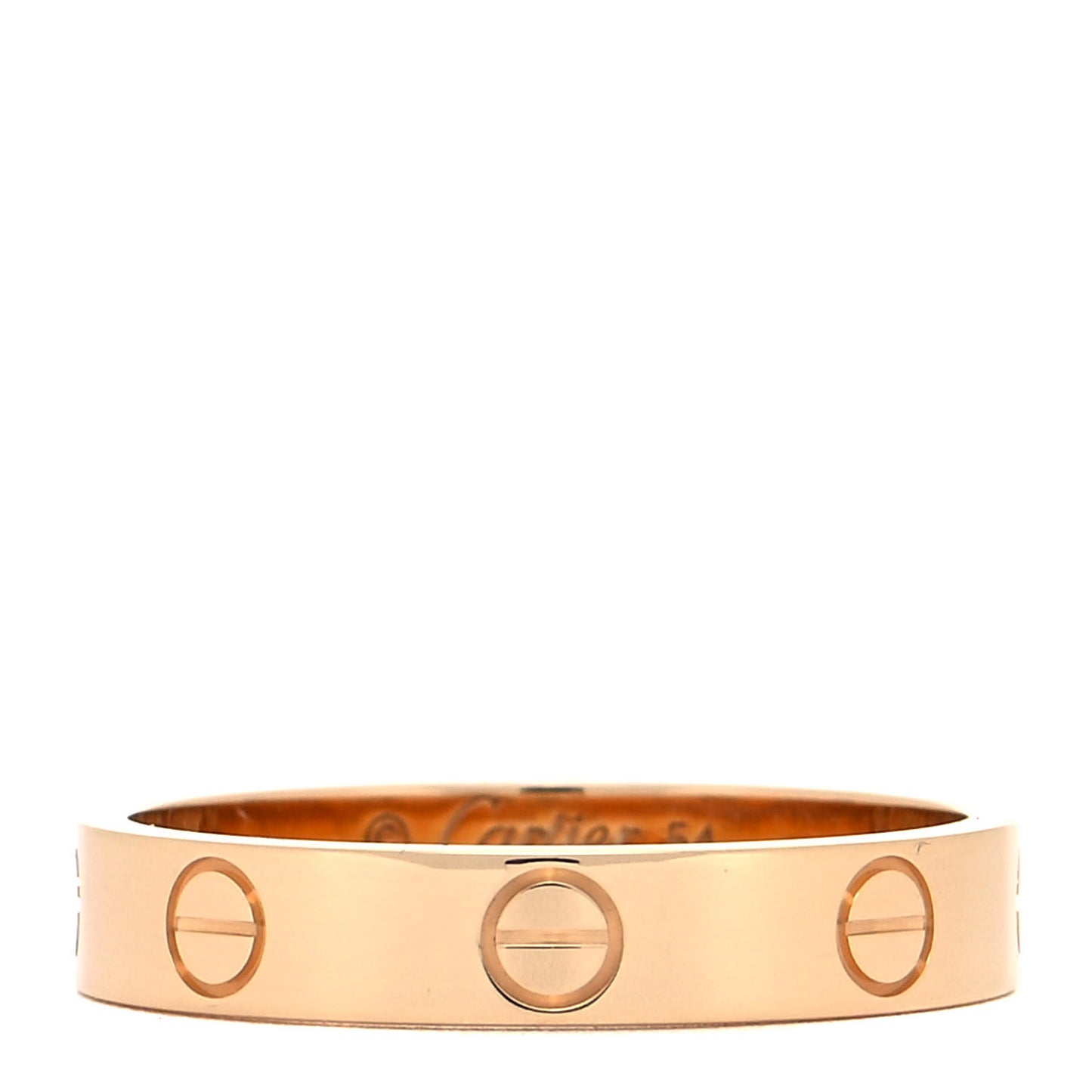18K Yellow Gold 3.5mm LOVE Wedding Band Ring 54 6.75