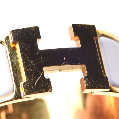 Hermes Enamel Wide Clic Clac H Bracelet PM White 6 of 7