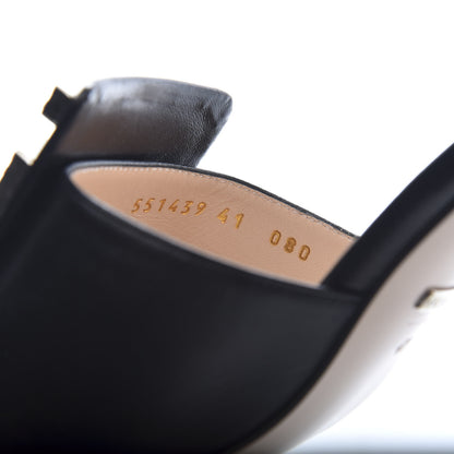 Gucci Malaga Kid Crystal Square G Madelyn Mules 41 Black 9 of 10