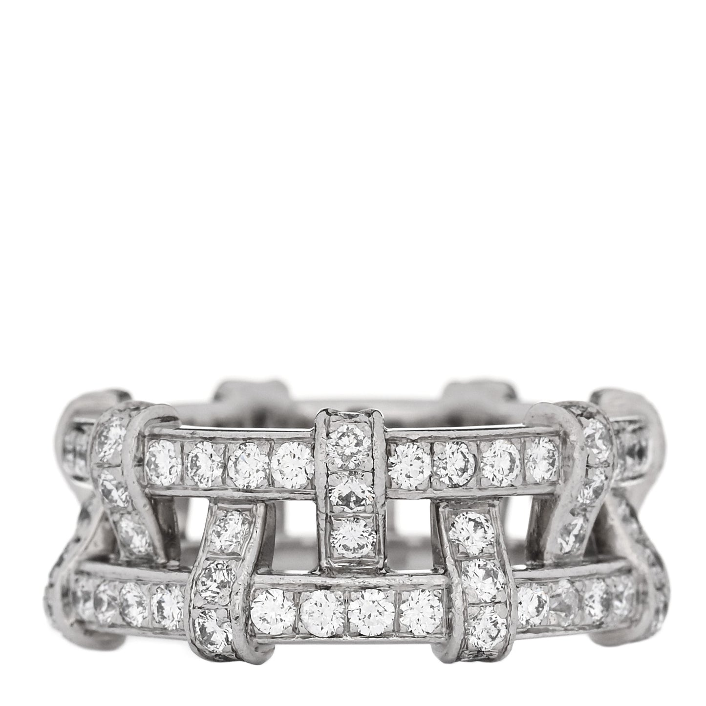 Platinum Diamond Weave Band Ring 50 5.5