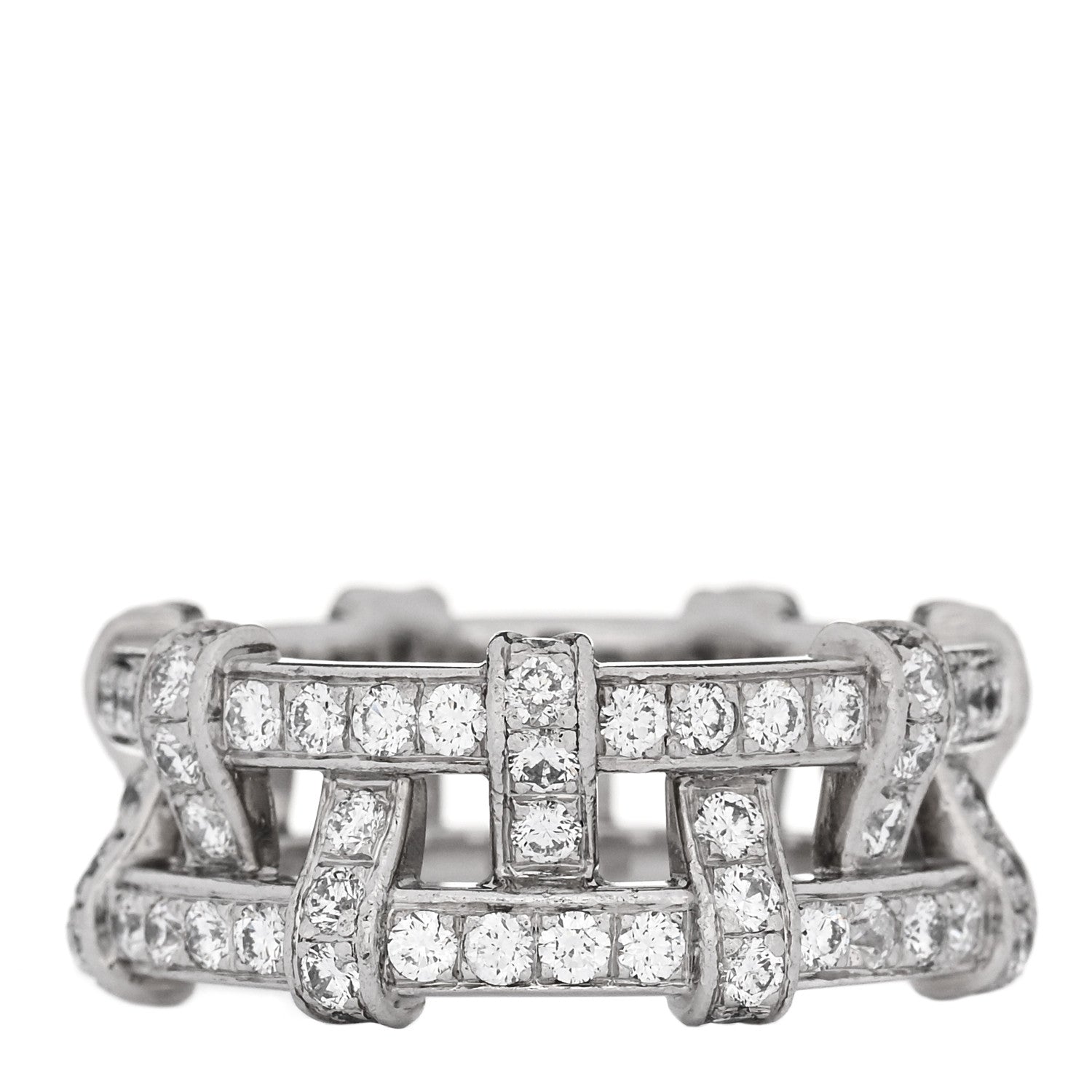 Tiffany Platinum Diamond Weave Band Ring 50 5.5 3 of 6