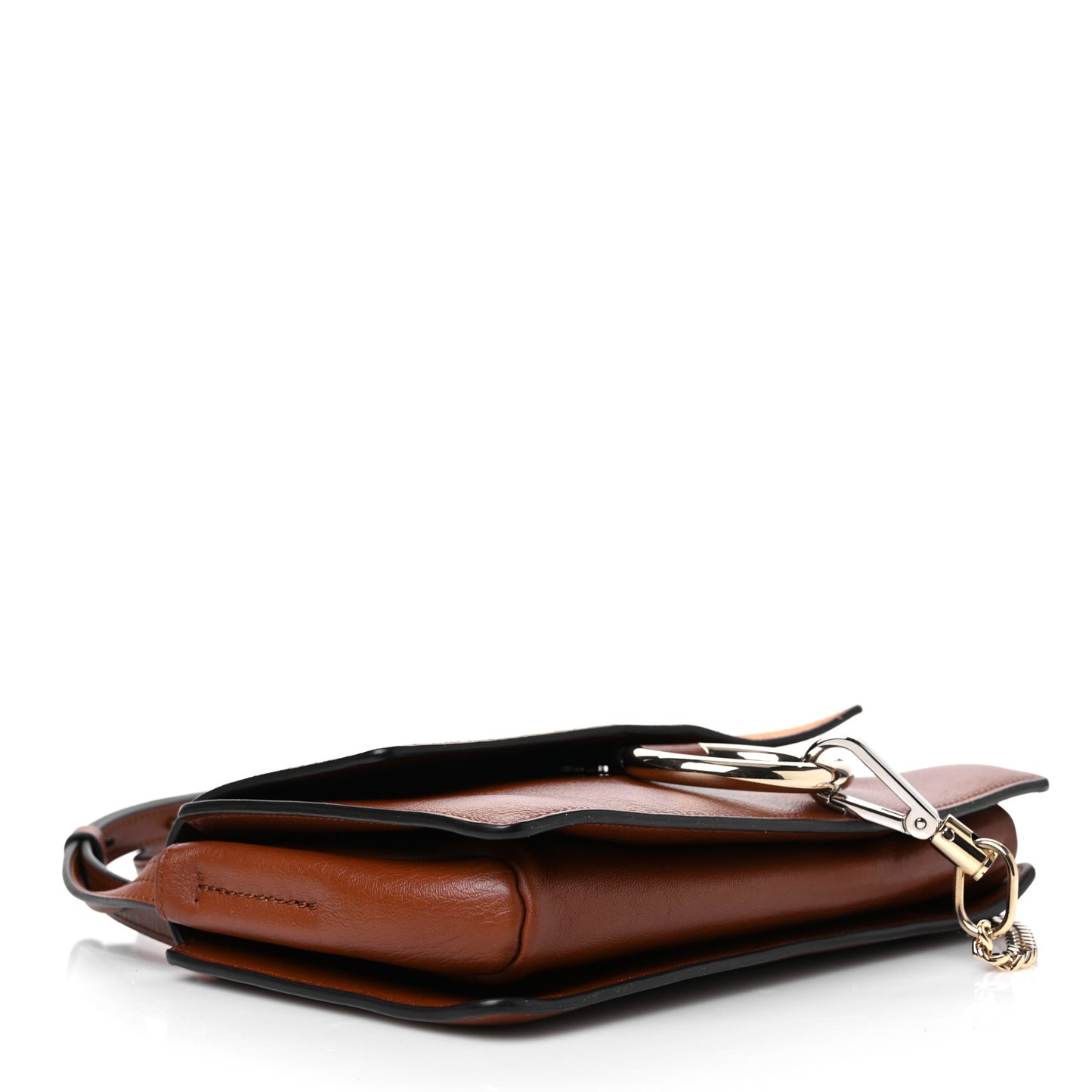 Suede Calfskin Small Faye Shoulder Bag Tobacco