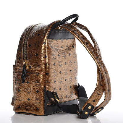 MCM Metallic Visetos Small Stark Backpack Gold 3 of 15