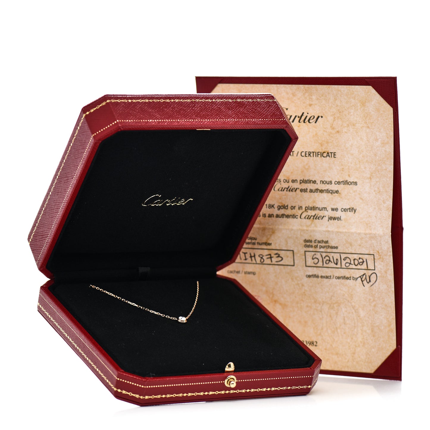 18K Pink Gold Diamond LM D'Amour Pendant Necklace