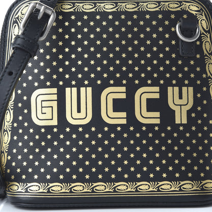 Gucci X SEGA Calfskin GUCCY Stars Mini Dome Shoulder Bag Black Gold 10 of 10