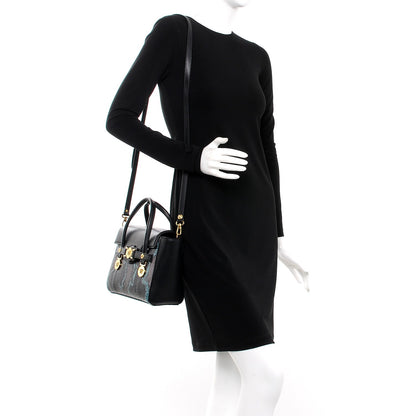 Versace Calfskin Python Small Signature Bag Black 2 of 6