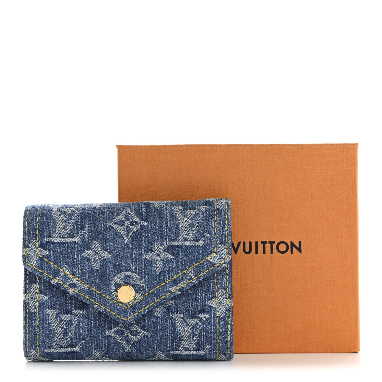 Louis Vuitton Denim Monogram  Victorine Wallet Blue 7 of 7