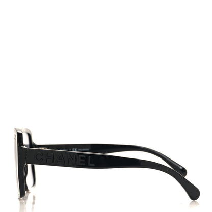 Chanel Acetate Square Sunglasses 5408 Black 3 of 7
