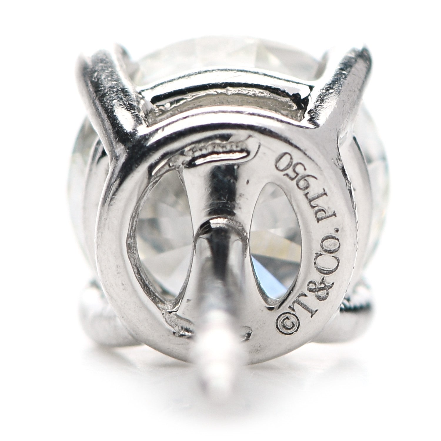 Tiffany Platinum Diamond 2.76ctw Solitaire Earrings 5 of 6