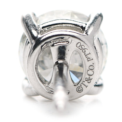 Tiffany Platinum Diamond 2.76ctw Solitaire Earrings 5 of 6