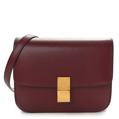 Celine Box Calfskin Medium Classic Box Flap Bag Burgundy 1 of 7