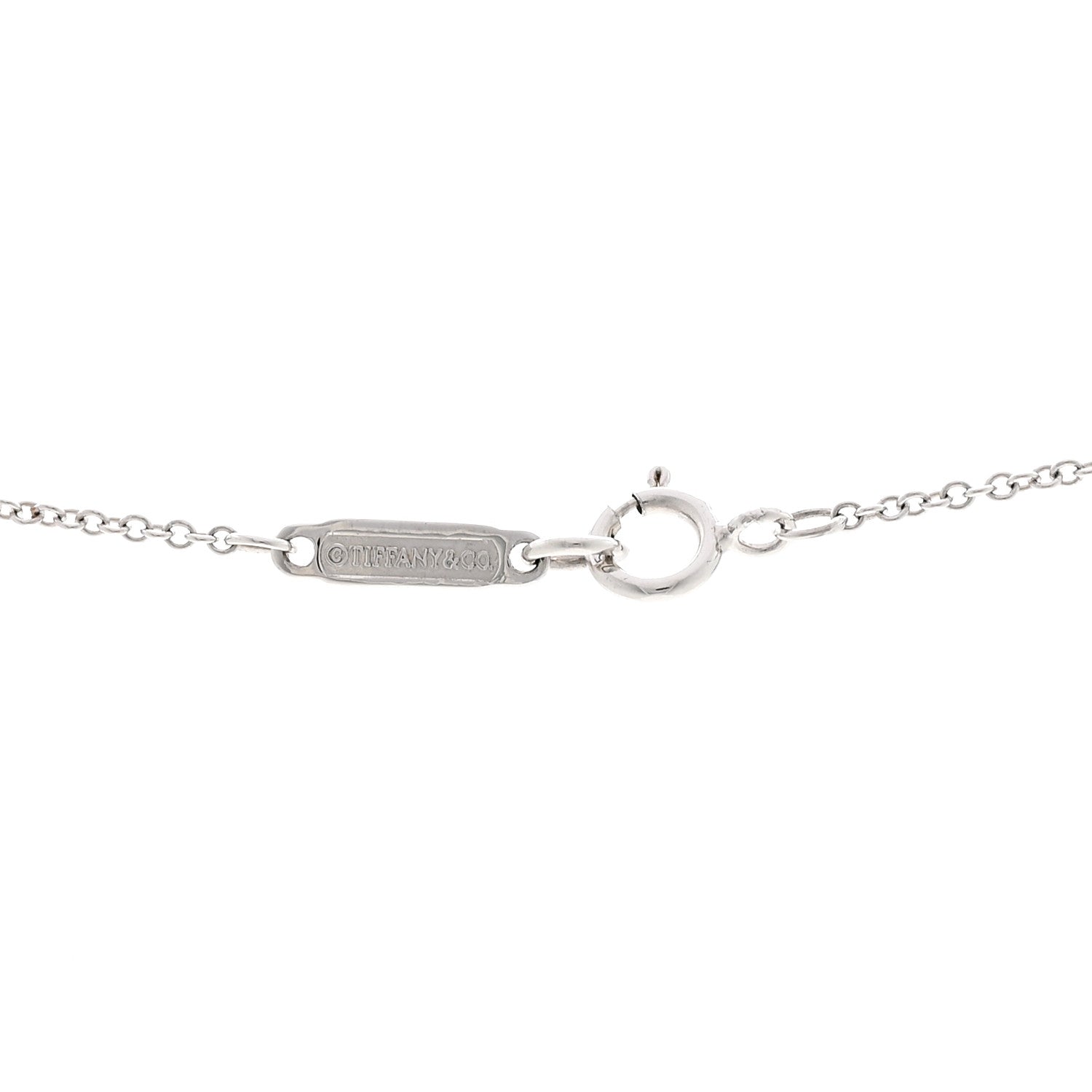 Tiffany 18K White Gold Diamond Mini Cross Stitch Pendant Necklace 4 of 4