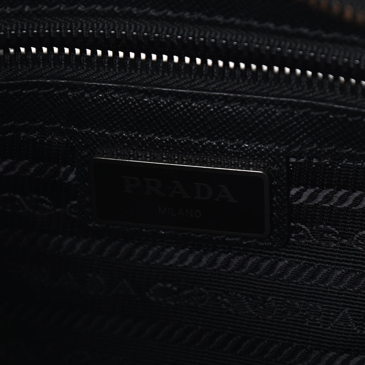 Re-Nylon Saffiano Pocket Flat Messenger Bag Black