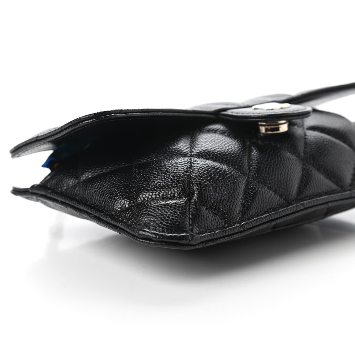Chanel Caviar Fabric Quilted Foldable Tote With Chain Black Multicolor 10 of 18