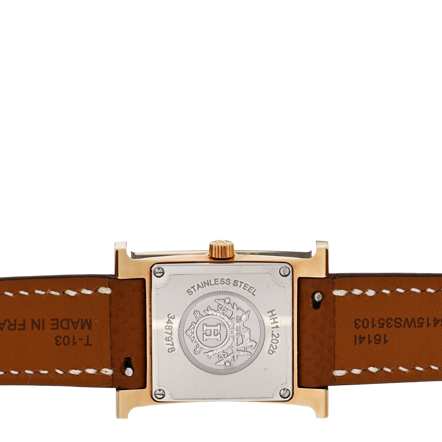 Hermes Stainless Steel Epsom 21mm Heure H Hour Quartz Watch Gold 4 of 5