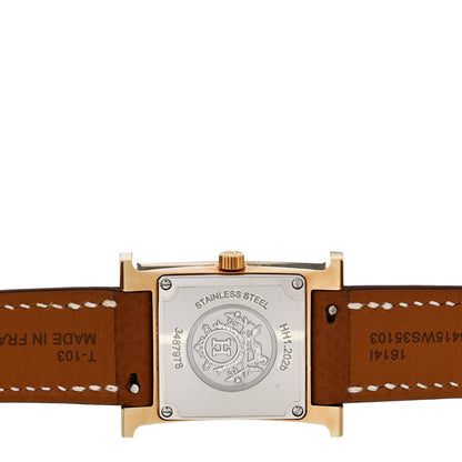 Hermes Stainless Steel Epsom 21mm Heure H Hour Quartz Watch Gold 4 of 5