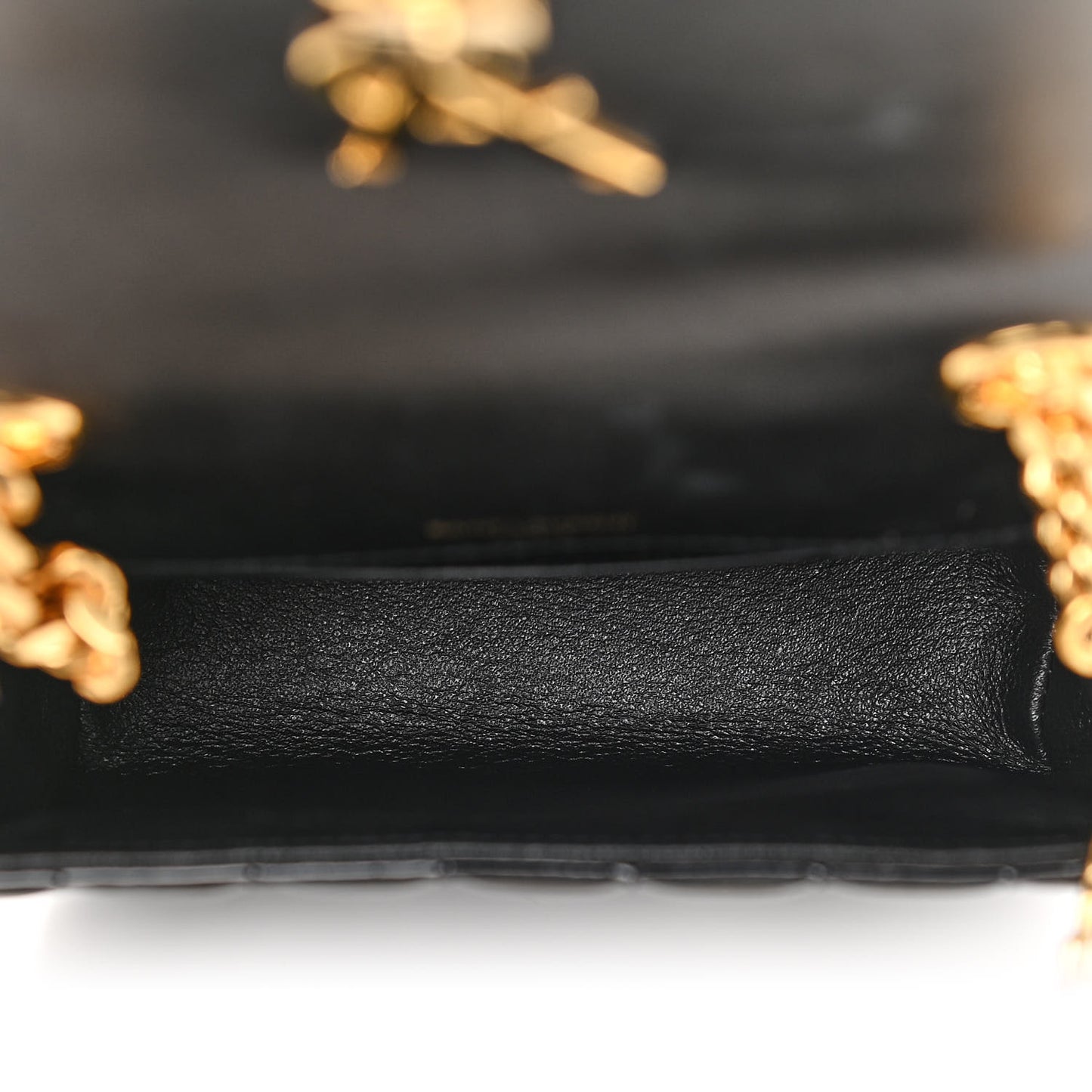 Patent Calfskin Matelasse Monogram Small Vicky Chain Bag Black