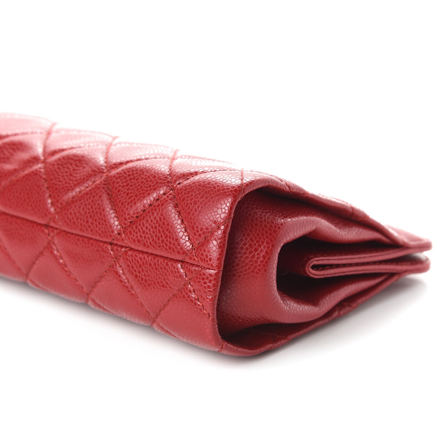 Caviar Quilted CC Clutch Red