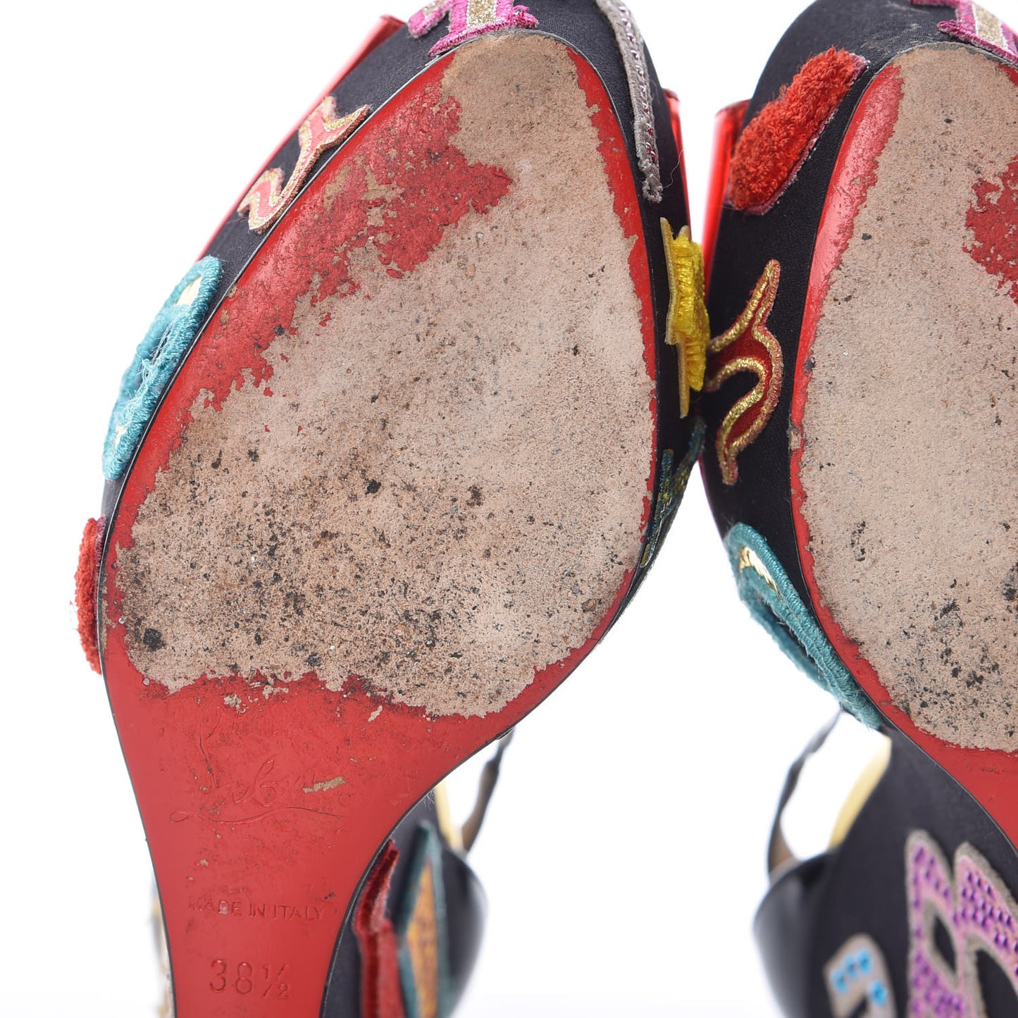 Patent Loubi Zeppa 140 Wedges 38.5 Black Red
