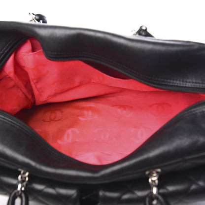 Chanel Calfskin Quilted Large Cambon Multipocket Reporter Black White 4 of 11