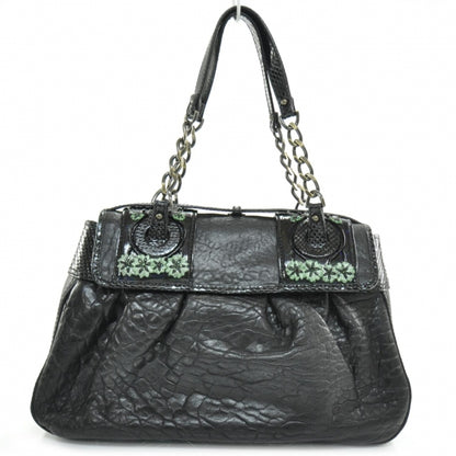 Fendi Nappa Python Floral B Bag Black 4 of 11