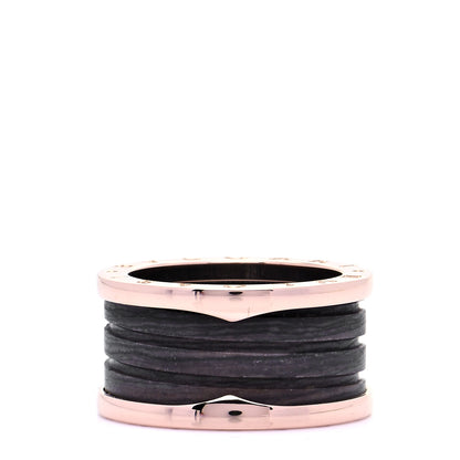 Bulgari 18K Rose Gold Brown Marble B.Zero1 Four-Band Ring 57 8 1 of 6