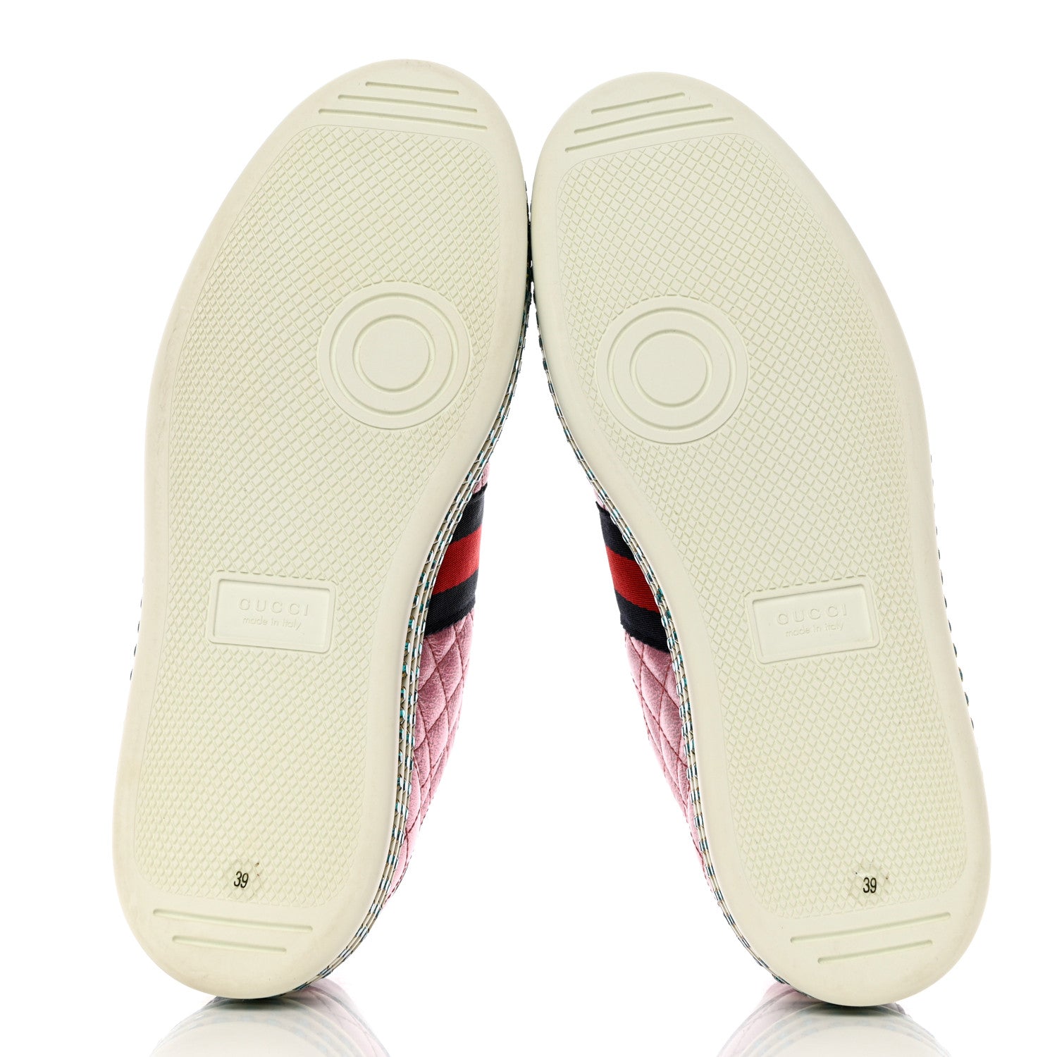 Gucci Laminated Nappa Crystal Web Bee Embroidered Trapuntata Womens Ace Platform Sneakers 39 Rosa 5 of 9
