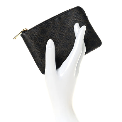Celine Triomphe Canvas Coin and Card Pouch With Hook Black 2 of 6