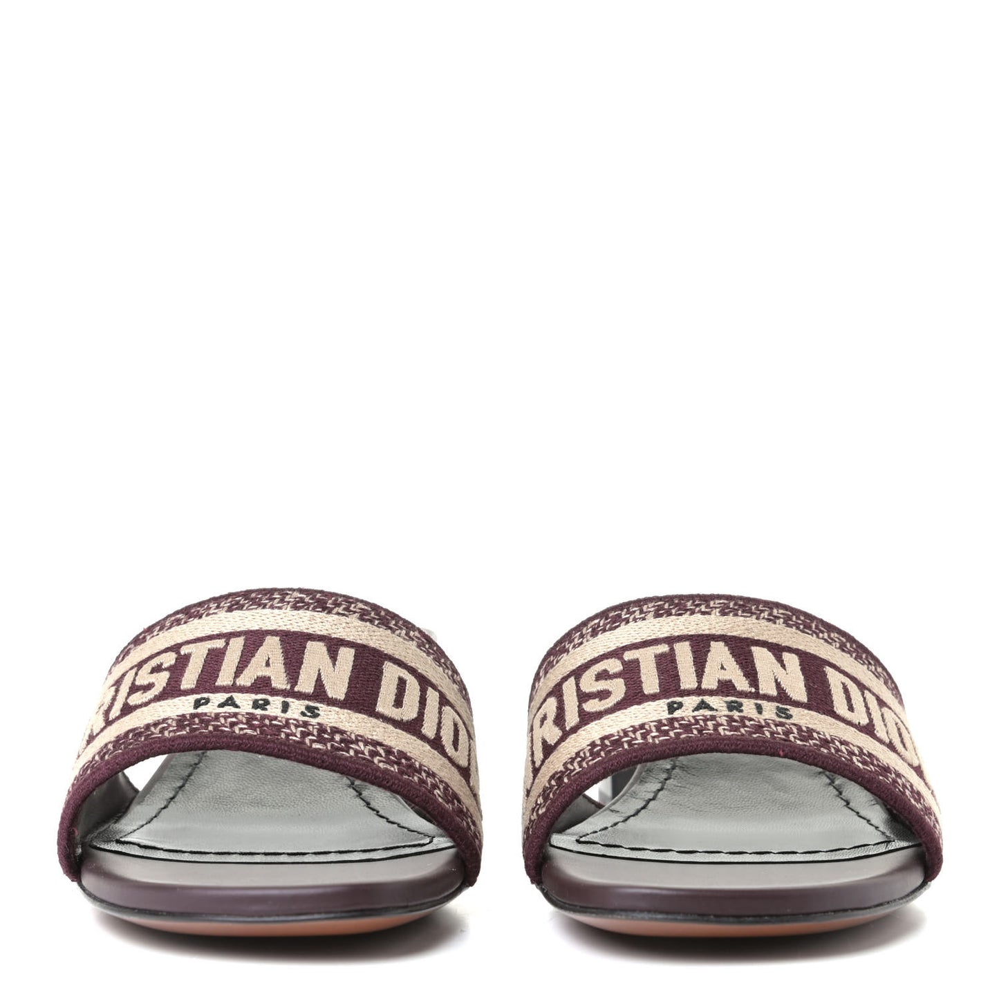 Cotton Embroidered Dway 50mm Slide Sandals 35.5 Deep Amaranth