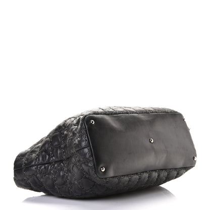 Chanel Lambskin Tweed Double Stitch Tote Black 3 of 5