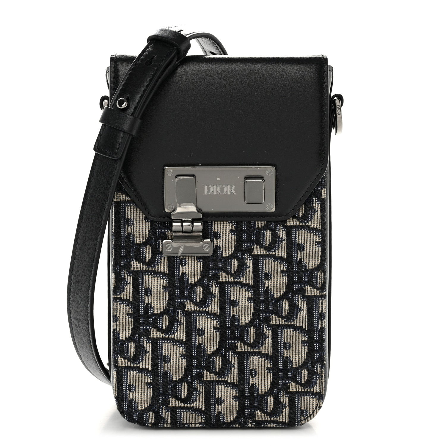 Christian Dior Oblique Calfskin Vertical Pouch Black 1 of 12