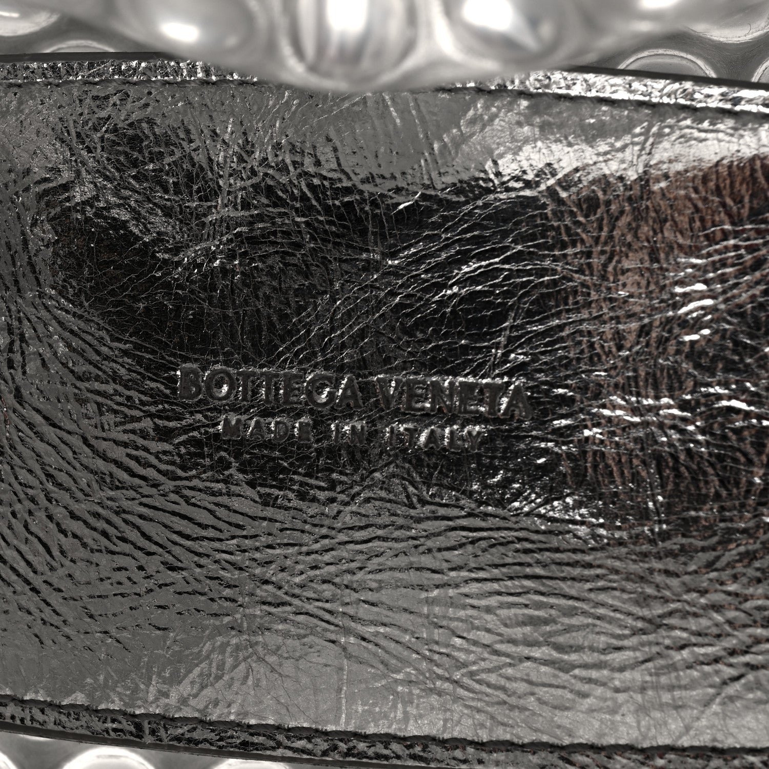 Bottega Veneta Metallic Fabric Bubble Wrap The Mini Pouch Silver 4 of 7