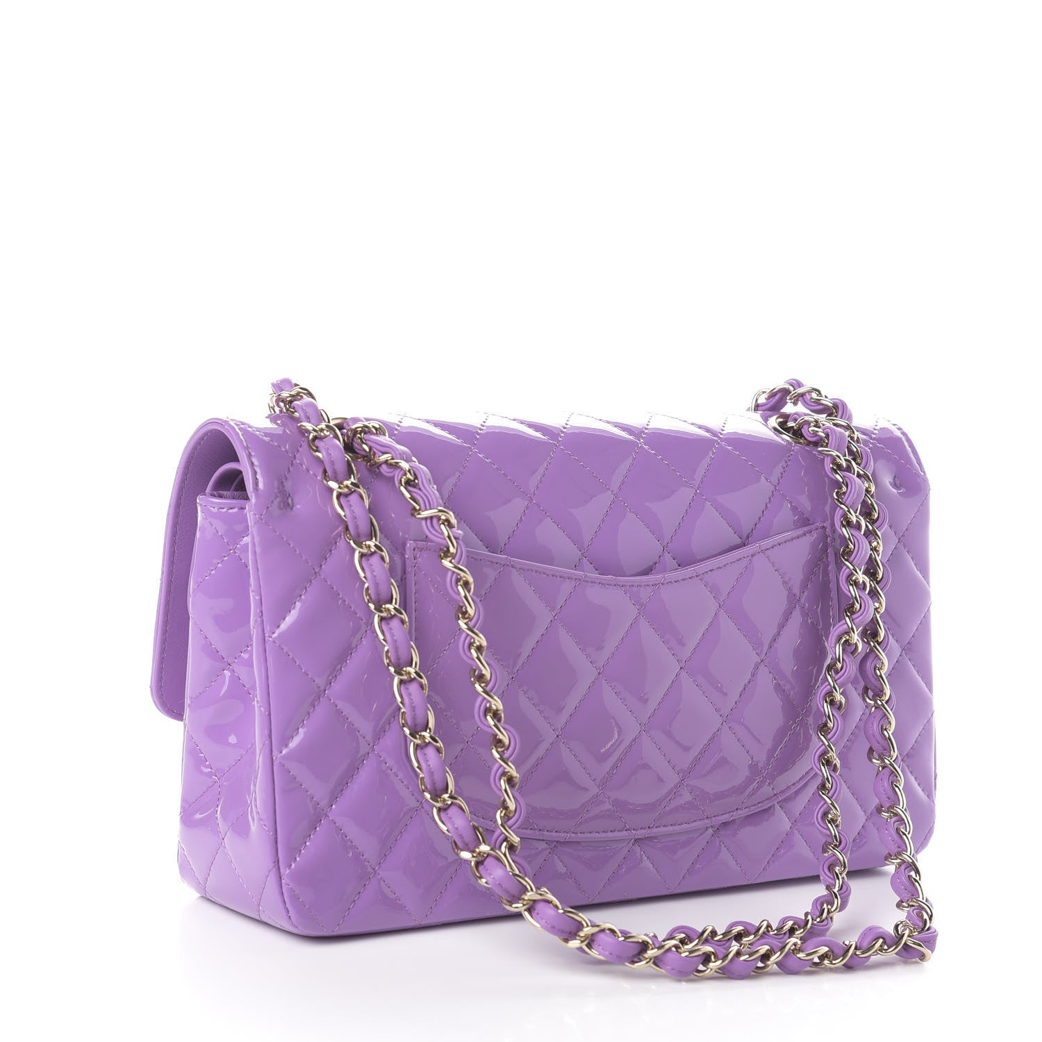 Chanel Patent Quilted Medium Double Flap Light Purple 3 of 9