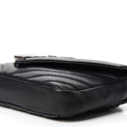 Saint Laurent Sheepskin Matelasse Chevron Monogram College Chain Wallet Black 7 of 13