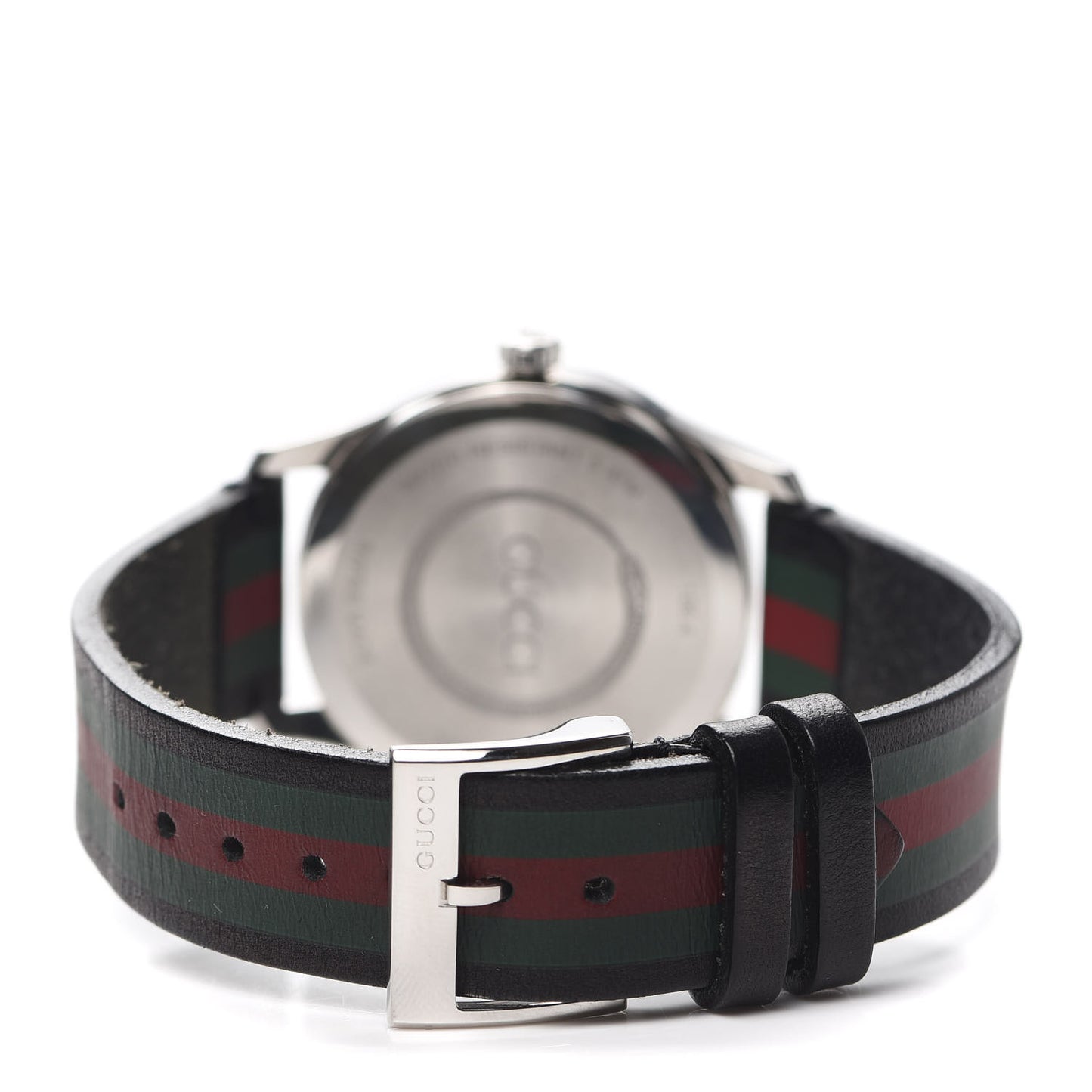 Stainless Steel Calfskin 38mm G-Timeless Stripe Web Quartz Watch Black